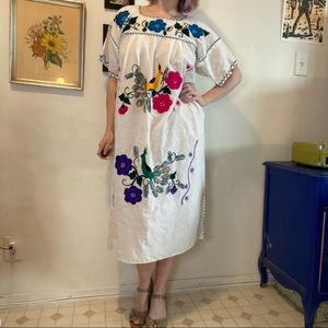 Vintage Mexican Embroidery Dress